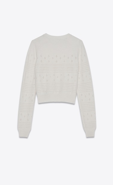 Cropped fisherman’s rib sweater